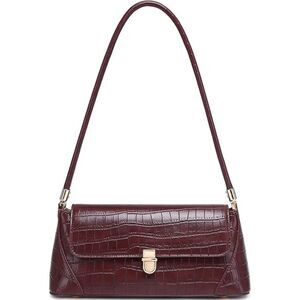 Women Crocodile Wine Red Imported Vintage Retro Classic Cute Mini Tote Bags